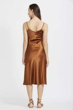 Hansen and Gretel Copper Gold Silk Dress Size 6 for rent on The Volte - image 2