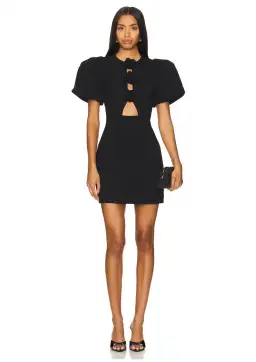 Rebecca Vallance Aubree Flower Mini Dress Black Size 12 for rent on The Volte - image 2