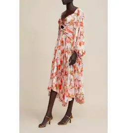 Acler Aurora Midi Dress Rouge Medley Print Size AU 10 for rent on The Volte - image 5