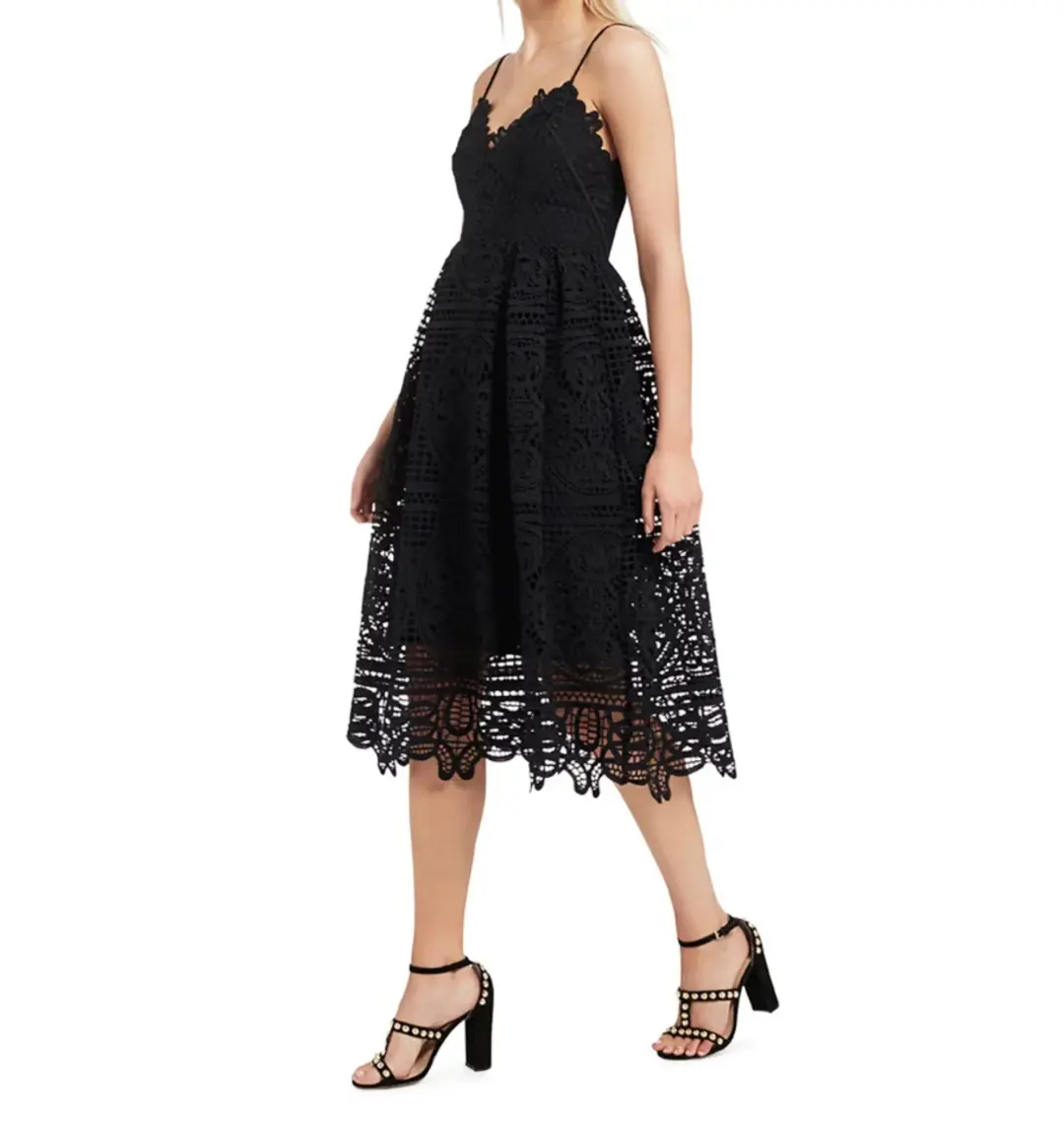 Seed Heritage Broderie Lace Dress Black Size AU 12 for rent on The Volte - main image