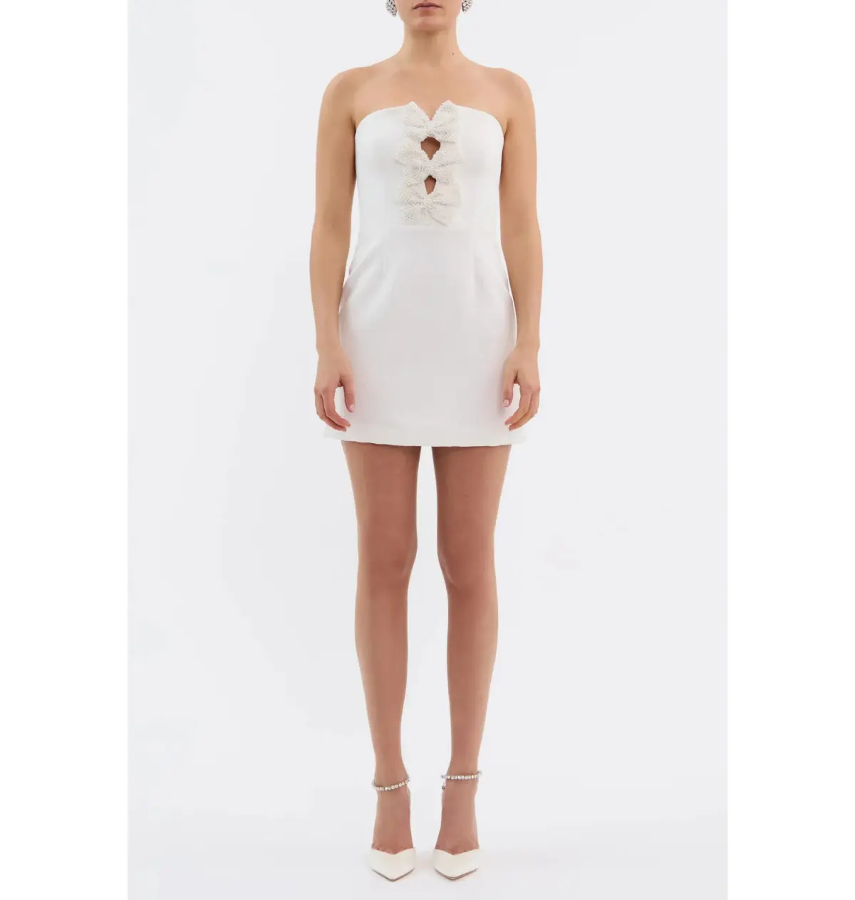 Rebecca Vallance Alicia Strapless Mini Dress White Size AU 8 - Image 1