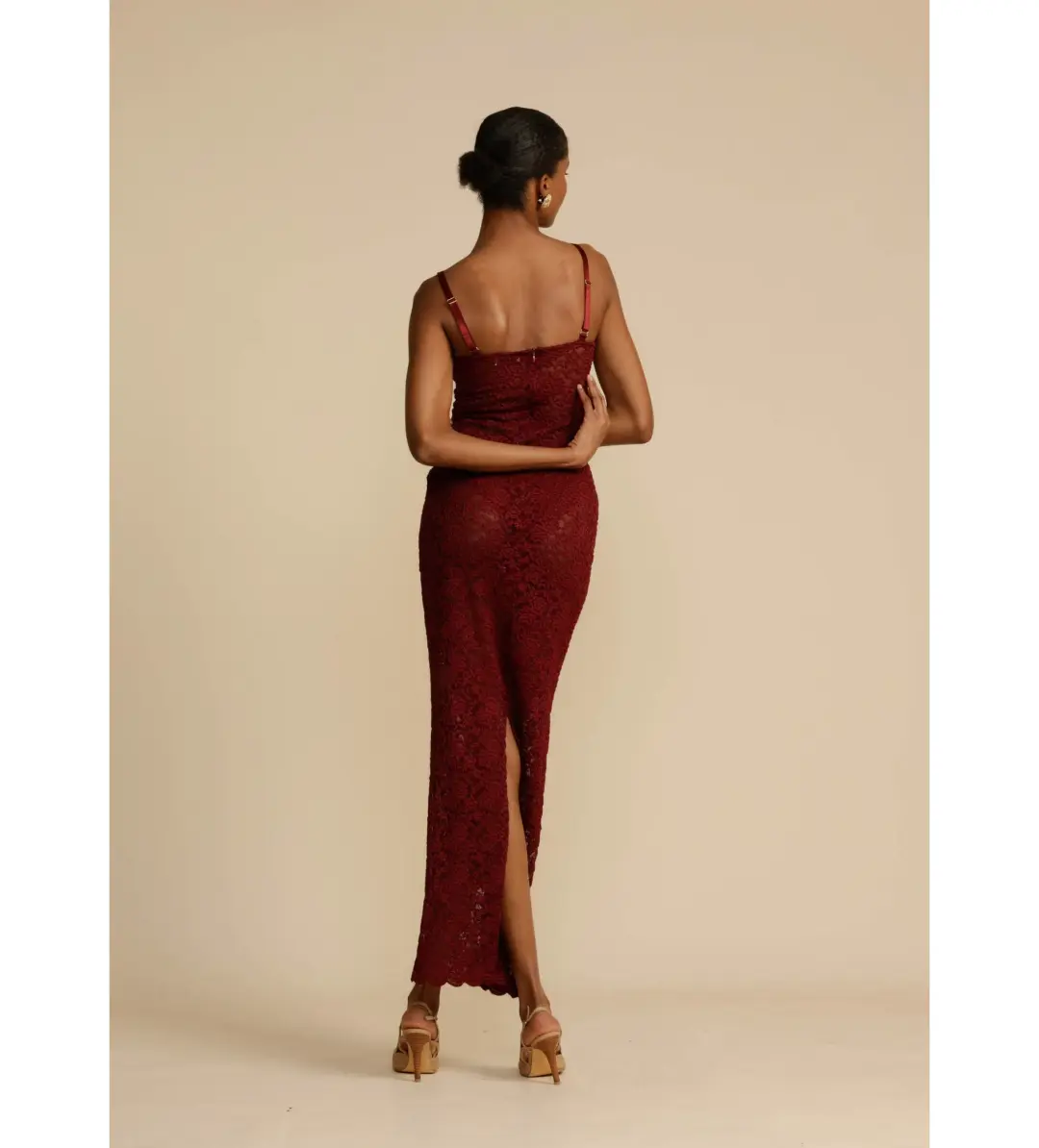 Arcina Ori Margot Dress Wine Size 8 for rent on The Volte - main image