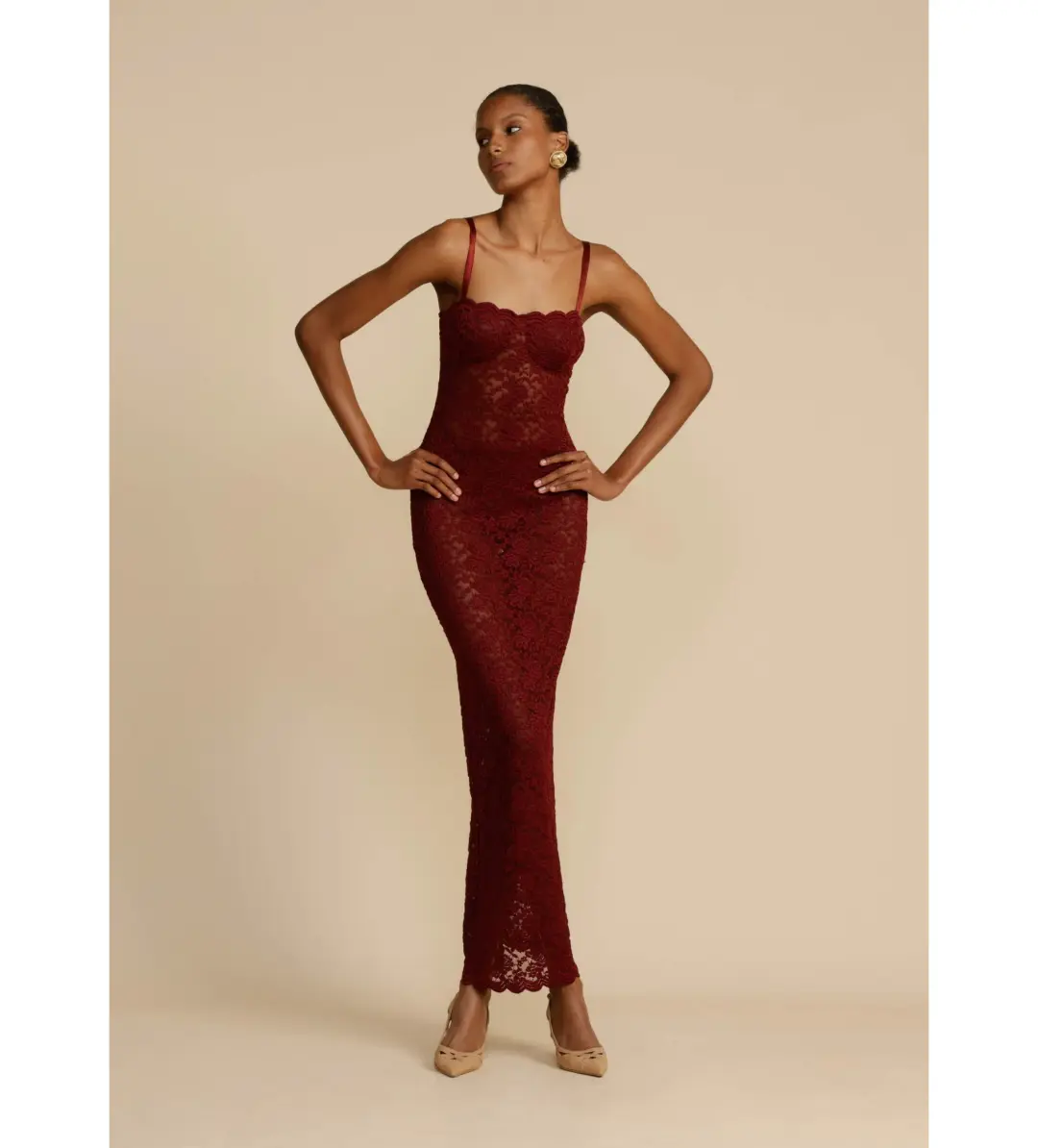 Arcina Ori Margot Dress Wine Size 8 for rent on The Volte - main image