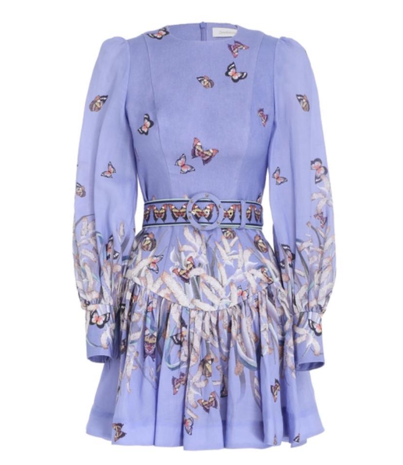 Zimmermann Botanica Belted Mini Dress in Pandanus Size 1 / AU 10 for rent on The Volte - main image