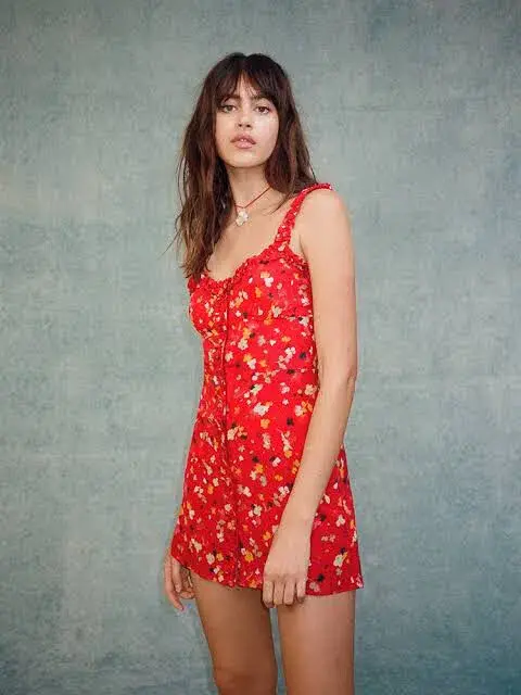 Realisation Par The Julia Mini Dress Rouge Fleur Size M / AU 10 for rent on The Volte - main image