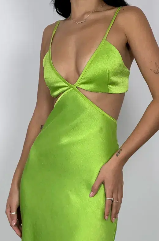 Bec & Bridge Veronique Maxi Dress Lime Green Size 8 for rent on The Volte - main image