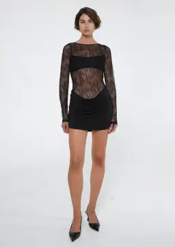 BENNI Yana Lace Mini Dress Black Size 6