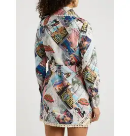 Zimmermann Postcard Shirt Mini Dress Print Size 2 / AU 12 for rent on The Volte - image 3