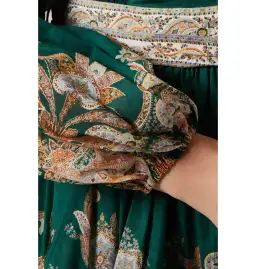 Zimmermann Devi Wrap Mini Dress Green Print Size 3 / AU 14 for rent on The Volte - image 4