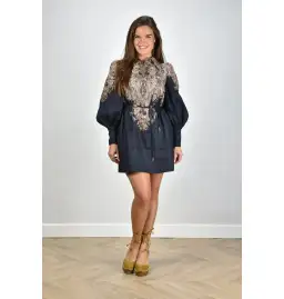 Zimmermann Natura Tunic Dress in Navy Paisley Size 3 / AU 14 for rent on The Volte - image 1