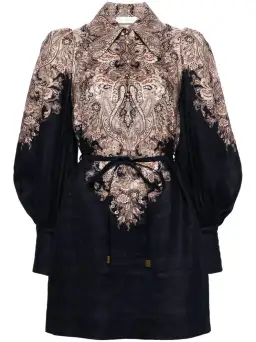 Zimmermann Natura Tunic Dress in Navy Paisley Size 3 / AU 14 for rent on The Volte - image 4