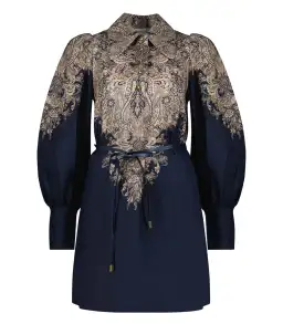 Zimmermann Natura Tunic Dress in Navy Paisley Size 3 / AU 14 for rent on The Volte - image 3