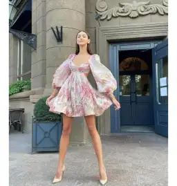 Zimmermann Botanica Bralette Mini Dress Milettia Floral Print Size 2 / Au 12 for rent on The Volte - image 1