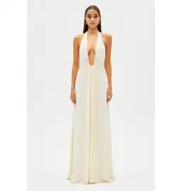 MISHA Jennifer Cupro Maxi Dress Ivory Size 6/XS for rent on The Volte - image 1