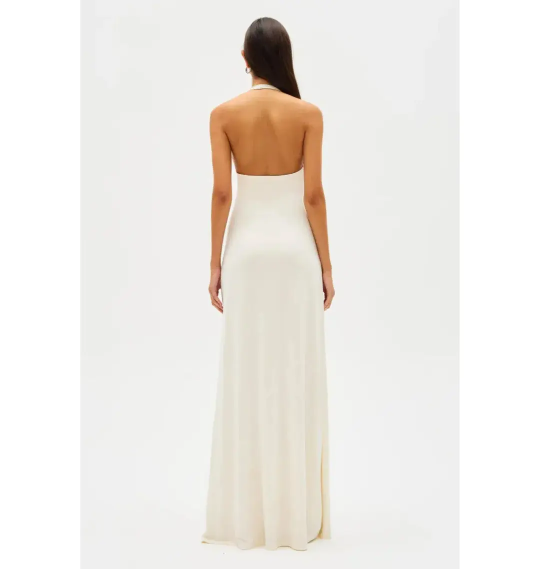 MISHA Jennifer Cupro Maxi Dress Ivory Size 6/XS for rent on The Volte - main image