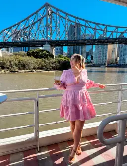 Aje Fallingwater Ruched Mini Dress in Chalk Pink Size AU 16 for rent on The Volte - image 4