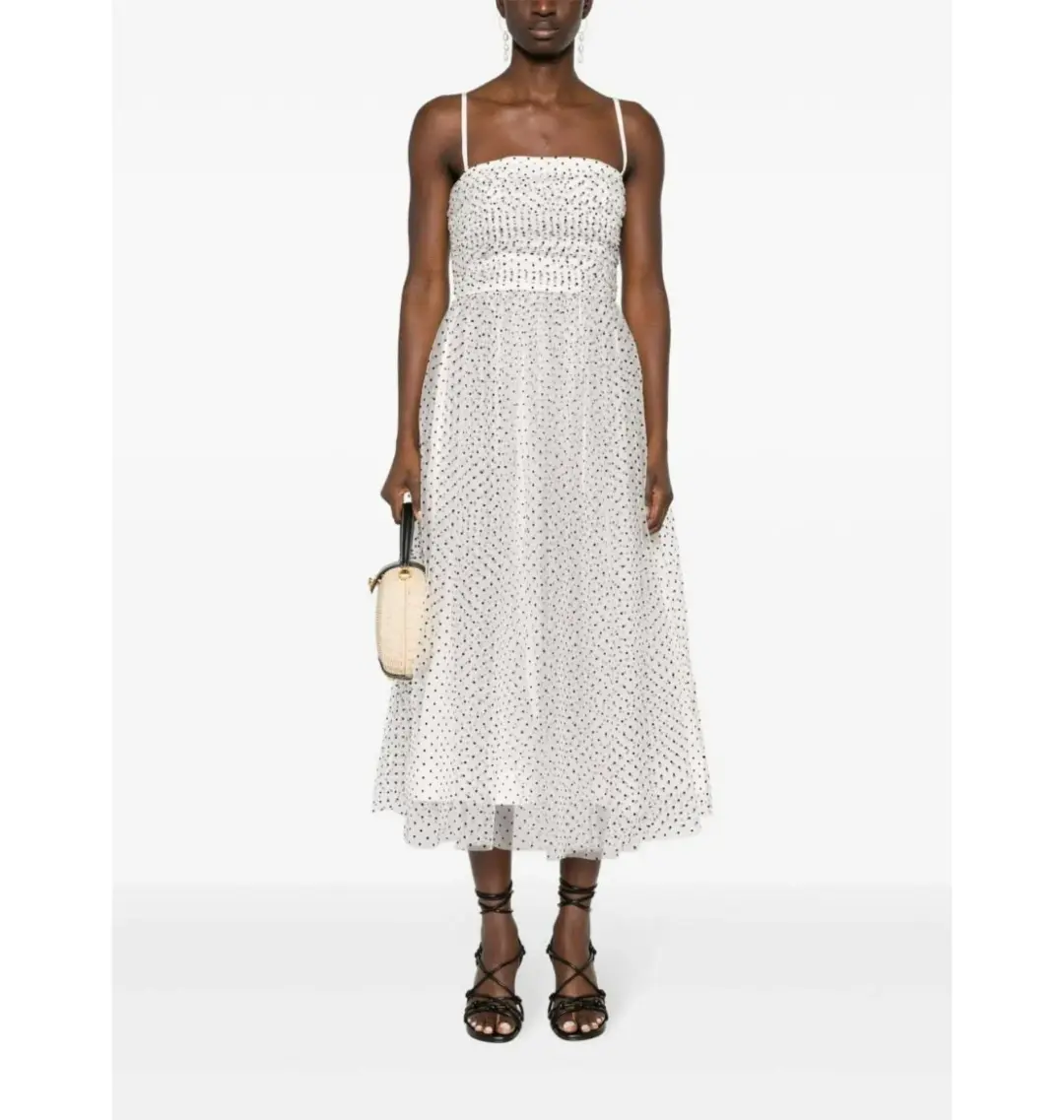 Zimmermann Tulle Midi Dress White/Black Dot Size 1 / AU 10 for rent on The Volte - main image