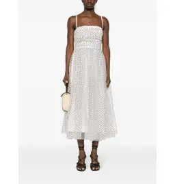 Zimmermann Tulle Midi Dress White/Black Dot Size 1 / AU 10 for rent on The Volte - image 1