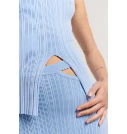 Henne Romee Rib Knit Top Size 6 and Knit Skirt Size 8 Cloud Blue for rent on The Volte - image 3