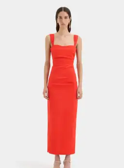 Sir The Label Dahlia Balconette Gown Tangerine Size 1/Au 8