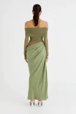 Benni Yasmin off Shoulder Dress in Pistachio Size 8 for rent on The Volte - image 3