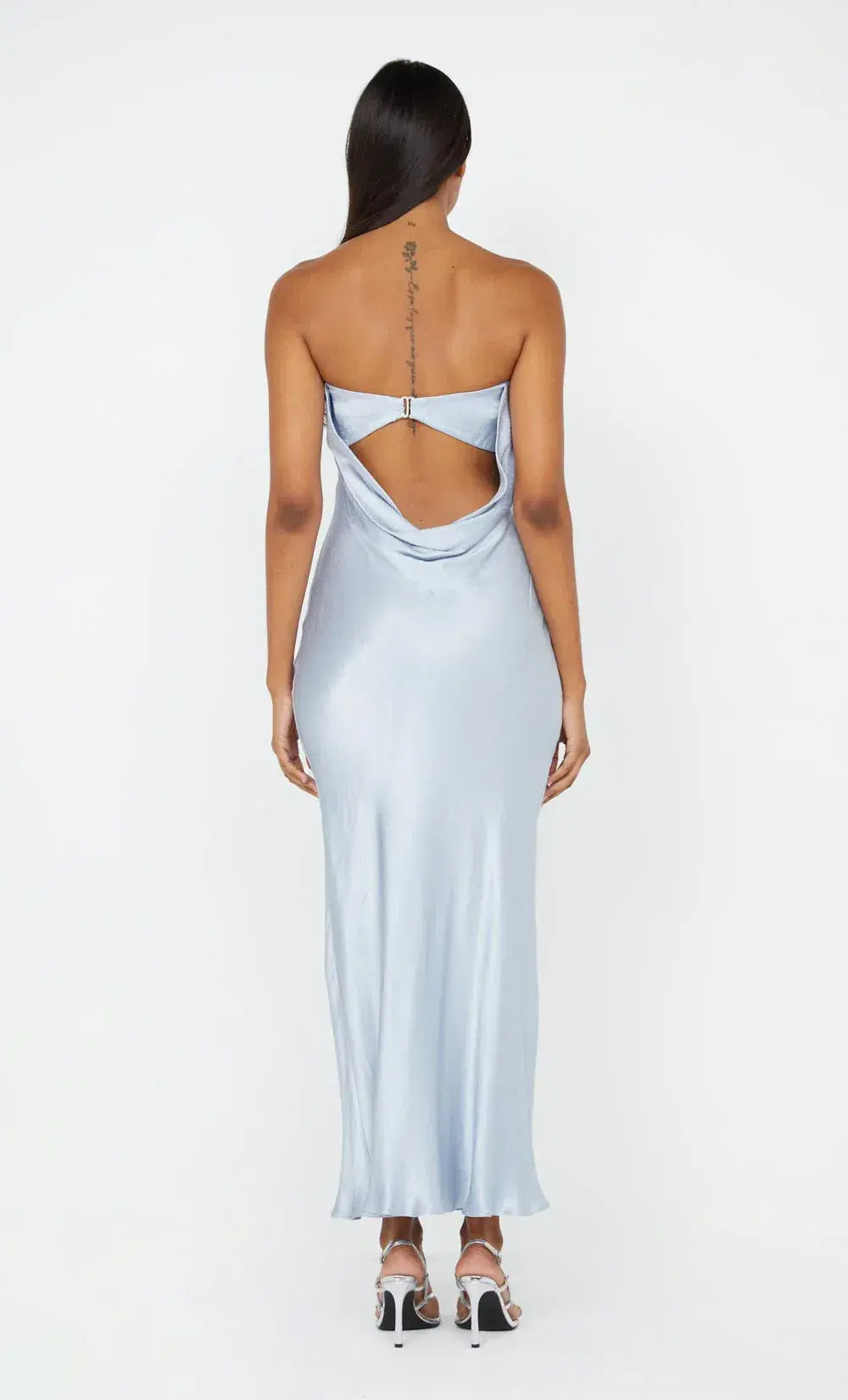 Bec and Bridge Moon Dance Strapless Maxi Dress Dusty Blue Size 10 for rent on The Volte - main image