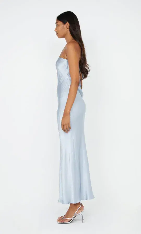 Bec and Bridge Moon Dance Strapless Maxi Dress Dusty Blue Size 10 for rent on The Volte - main image