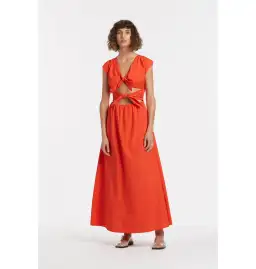 Sir The Label Anja Tie Midi Dress Red Size 0 / AU 6
