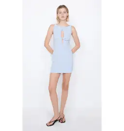 Bec & Bridge Odeya Mini Dress in Periwinkle Blue Size AU 6