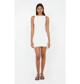Bec & Bridge Sania Asym Mini Dress in White Size AU 6