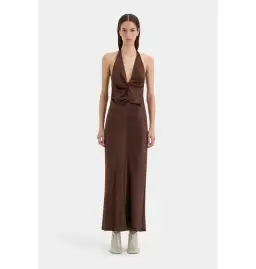 Sir the Label Como Twist Maxi Dress Chocolate Size AU 10 for rent on The Volte - image 1