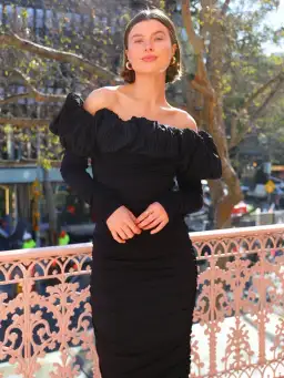 Acler Ambleside Midi Dress in Black Size AU 12 for rent on The Volte - image 7