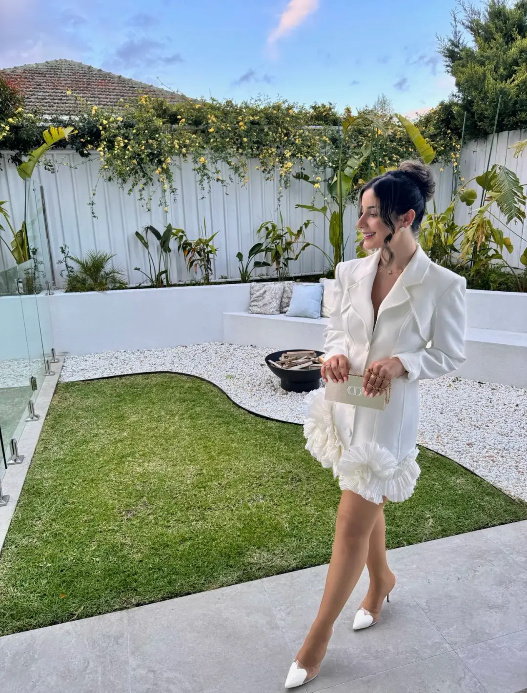 Acler Hampstead Blazer Dress In Ivory Size AU 8 for rent on The Volte - main image