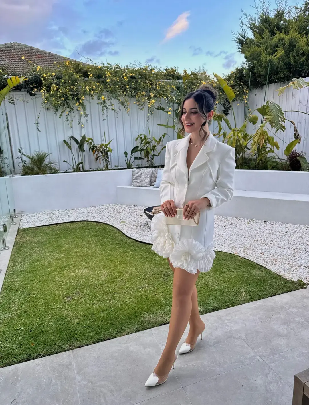 Acler Hampstead Blazer Dress In Ivory Size AU 8 for rent on The Volte - main image