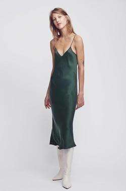 Silk Laundry 90s Silk Slip Dress Green Size 6