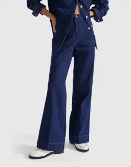 Seed Heritage Denim Classic Shirt Size 6 & Pocket High Waisted Jeans Size 10 Set Neptune Wash for rent on The Volte - image 3