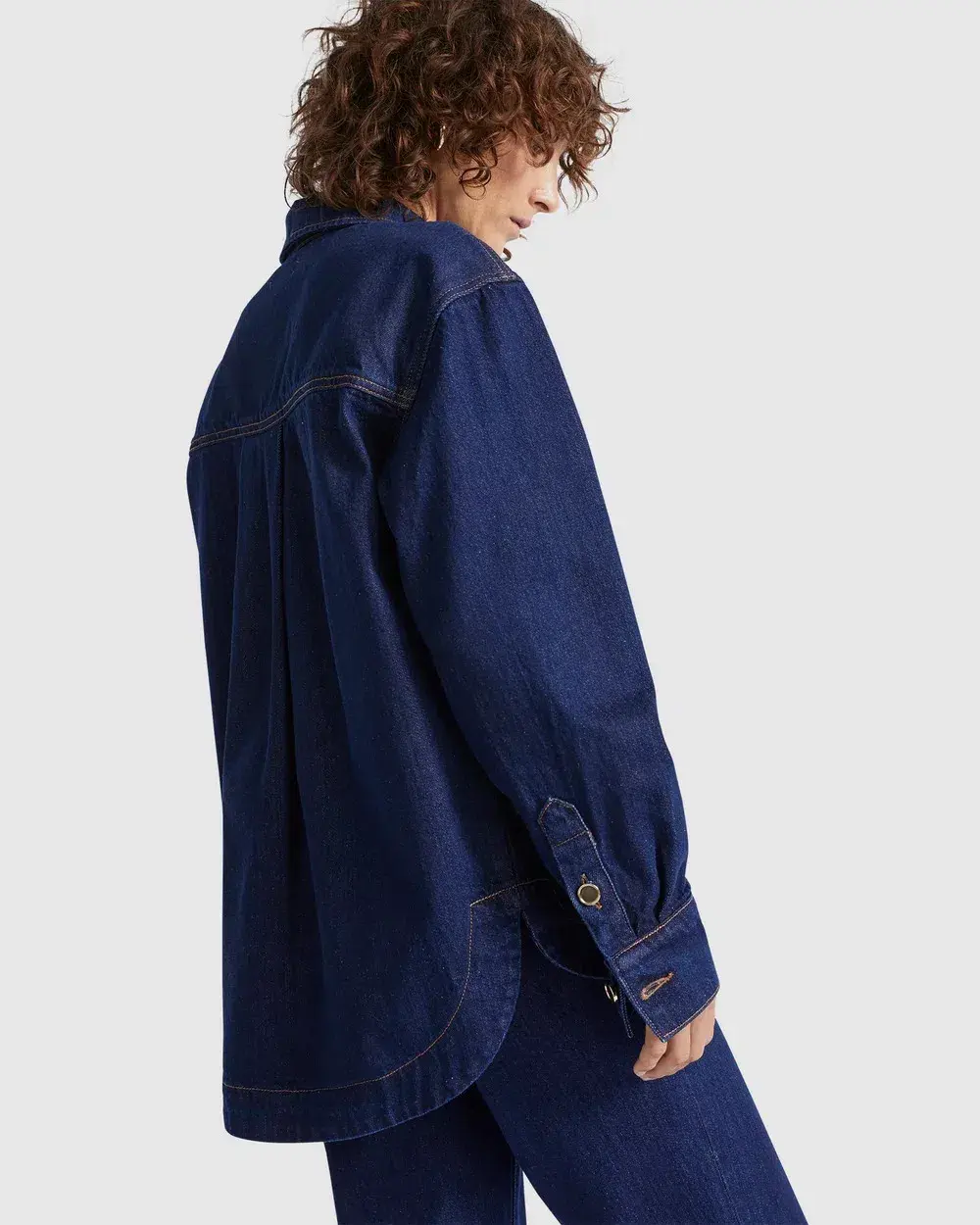 Seed Heritage Denim Classic Shirt Size 6 & Pocket High Waisted Jeans Size 10 Set Neptune Wash for rent on The Volte - main image