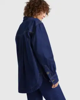 Seed Heritage Denim Classic Shirt Size 6 & Pocket High Waisted Jeans Size 10 Set Neptune Wash for rent on The Volte - image 4