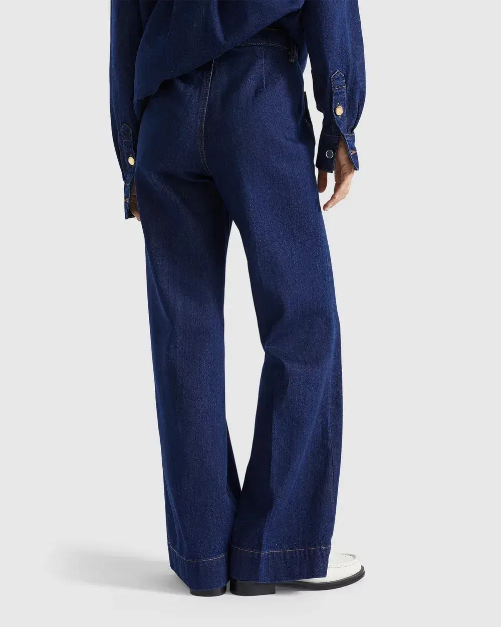 Seed Heritage Denim Classic Shirt Size 6 & Pocket High Waisted Jeans Size 10 Set Neptune Wash for rent on The Volte - main image