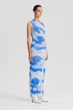 Scanlan Theodore Italian Cloud Print Dress Blue Size 12 for rent on The Volte - image 2