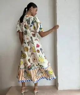 Alemais Theo Midi Dress in Print Size 12 for rent on The Volte - image 3