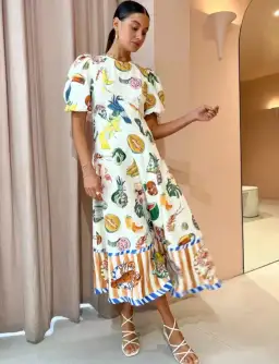 Alemais Theo Midi Dress in Print Size 12 for rent on The Volte - image 4