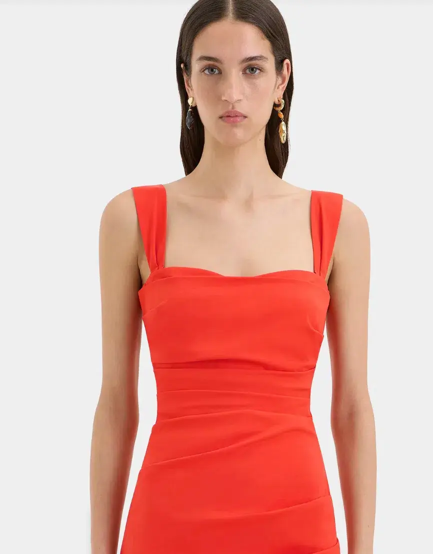 Sir The Label Dahlia Balconette Gown Tangerine Size 10 for rent on The Volte - main image