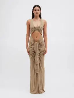Christopher Esber Vivenda Drape Front Dress Incense Size 8 for rent on The Volte - image 1