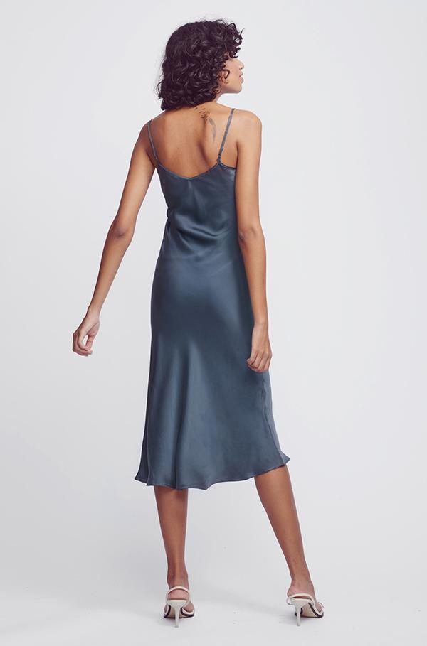 Silk Laundry 90's Silk Slip Dress Smoke for rent on The Volte - main image
