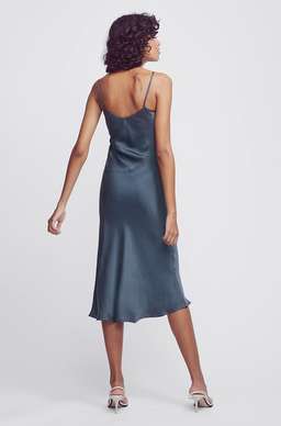 Silk Laundry 90's Silk Slip Dress Smoke for rent on The Volte - image 2