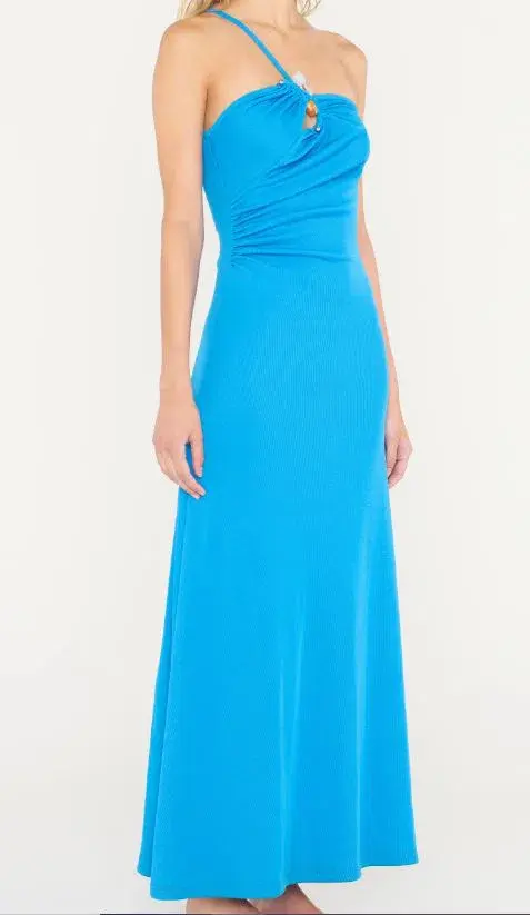 Christopher Esber Concave Stone Cami Dress in Boston Blue Size 8 for rent on The Volte - main image