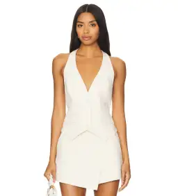 Shona Joy Irena Tailored Open Back Vest Size 6 and Wrap Skort Size 8 Set Rice for rent on The Volte - image 2