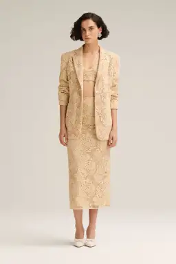 Scanlan Theodore Lace Bralette Size 10 & Shorts Size 10 & Loose Fit Jacket Size 6 Set Antique for rent on The Volte - image 6