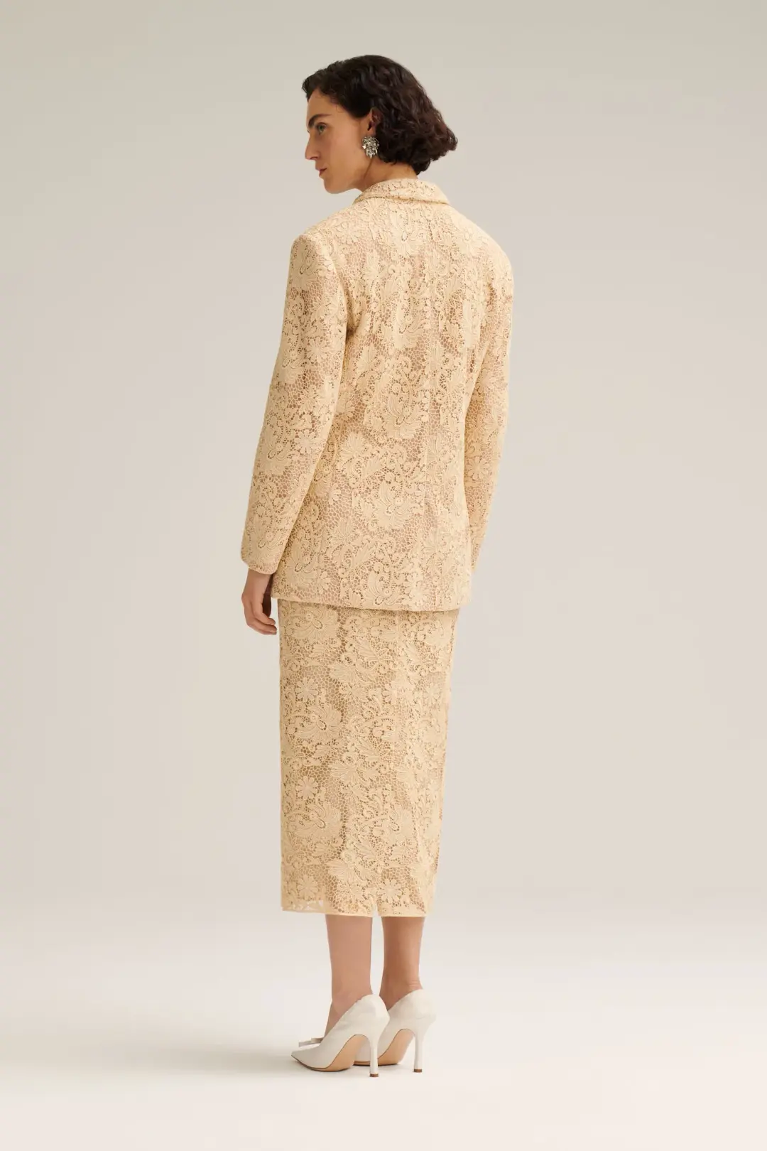 Scanlan Theodore Lace Bralette Size 10 & Shorts Size 10 & Loose Fit Jacket Size 6 Set Antique for rent on The Volte - main image